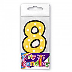 Dot Numeral Candle No.8 -...
