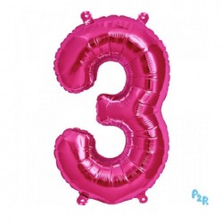 Globo No.34 Number 3 Pink...